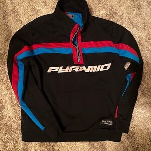 Black Pyramid Black Half-Zip with Red and Blue Accents